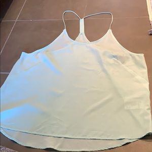 Racer back mint colored top.
